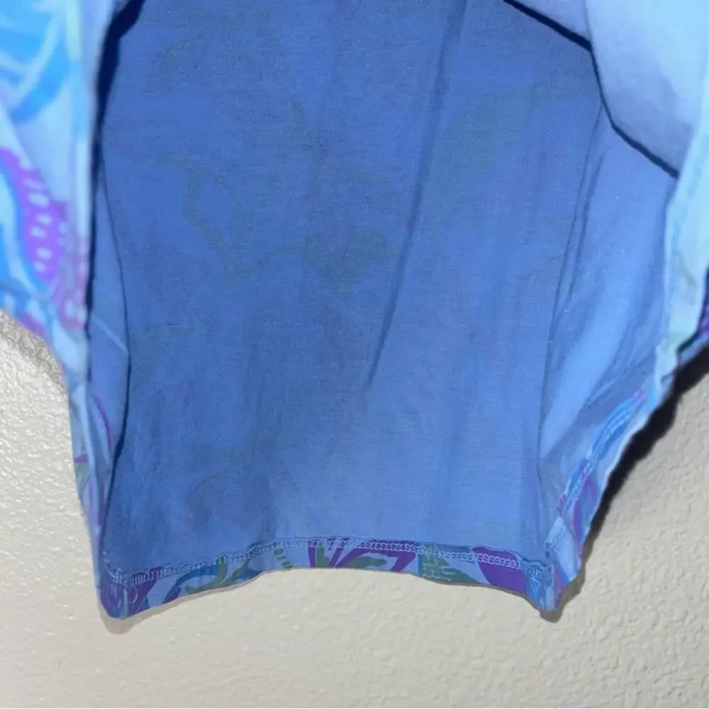 Fresh Produce Beachside Blooms Mika Twist Top Women's size XS purple.blue,green - Picture 15 of 15